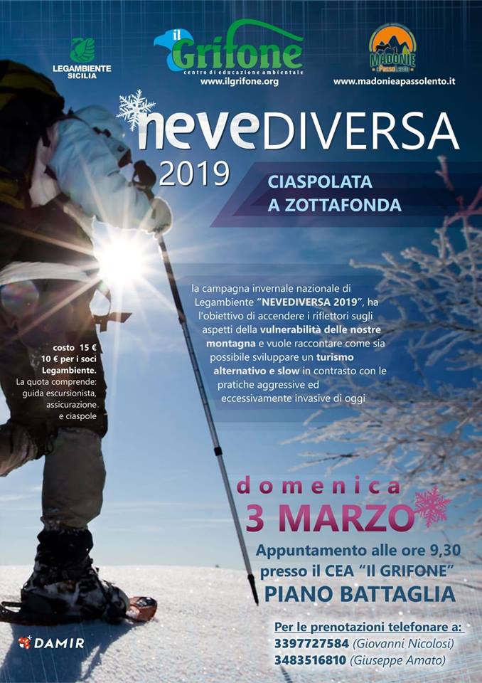 domenica 3 marzo ciaspolata nevediversa. Campagna nazionale di legambiente