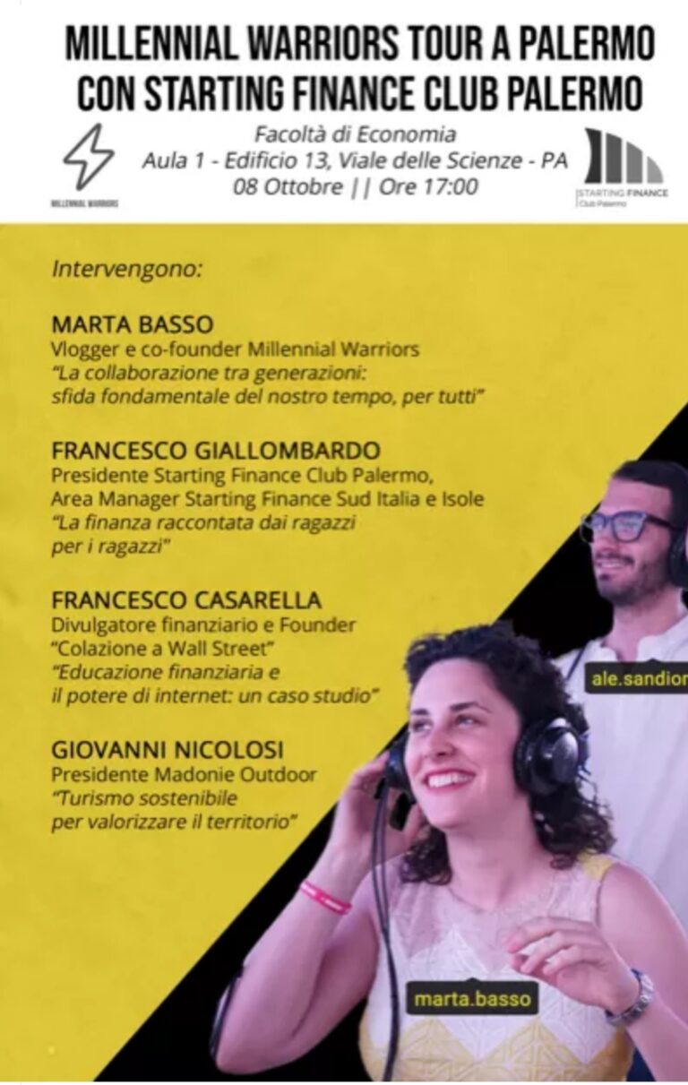 Facoltà di Economia di Palermo – Turismo sostenibile per valorizzare il territorio – 8/10/19