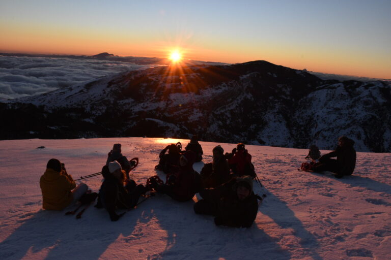 16.02.22 ciaspolata al tramonto e discesa con la luna piena