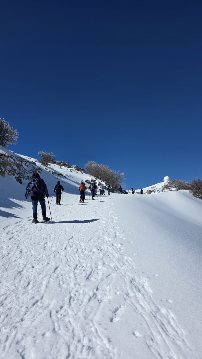 In salita con le ciaspole